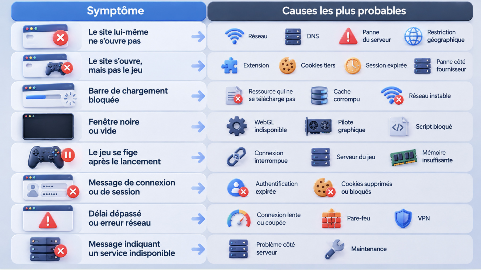 Pourquoi les jeux de casino en ligne ne se chargent pas et comment résoudre le problème